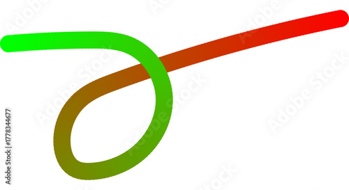 Abstract flowing ribbon with gradient colors on white background