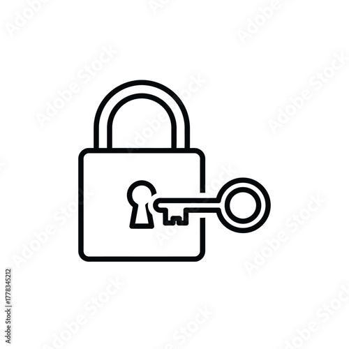 Lock and Key Secure Your Data with This Simple Icon. Perfect for Website Security and Privacy