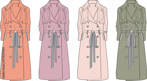 Set of Four Moccasin Shoes in Different Pastel Colors - Stylish Casual Footwear