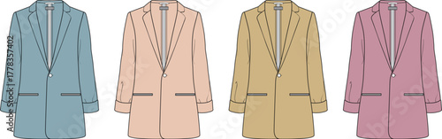 Elegant Long Blazer Collection Fashionable Pastel Outerwear Designs