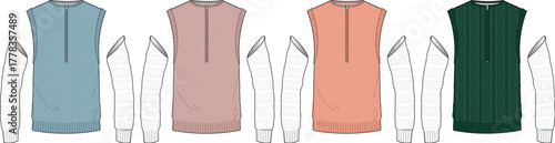 Collection of Sleeveless Tops with Long Sleeves in Various Colors
