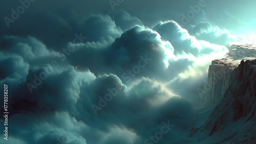 Majestic Clouds Above a Serene Mountain Landscape