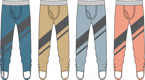 Four Pairs of Colorful Pants Illustration Fashion, Style, and Apparel
