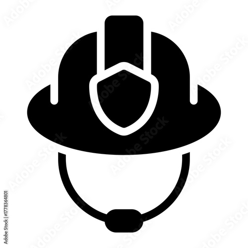 firefighter helmet glyph icon