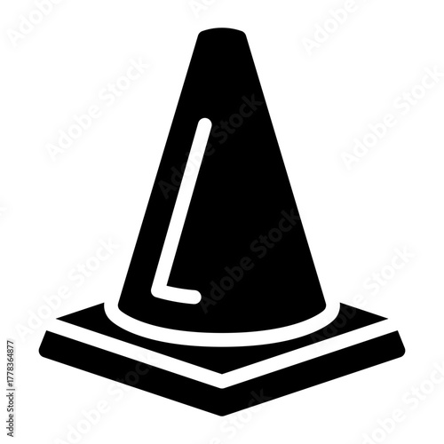 traffic cone glyph icon