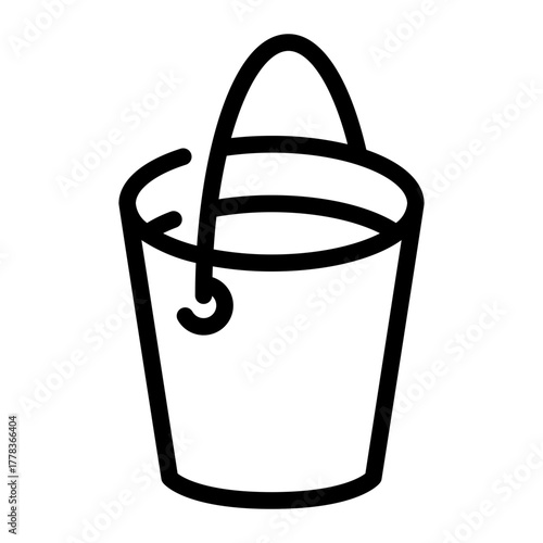 bucket line icon