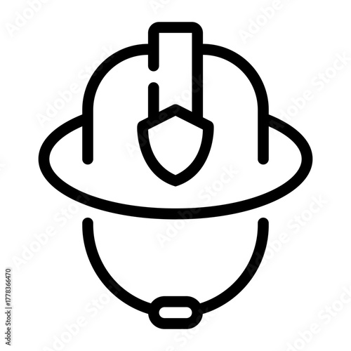 firefighter helmet line icon