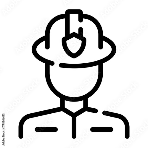 fireman line icon