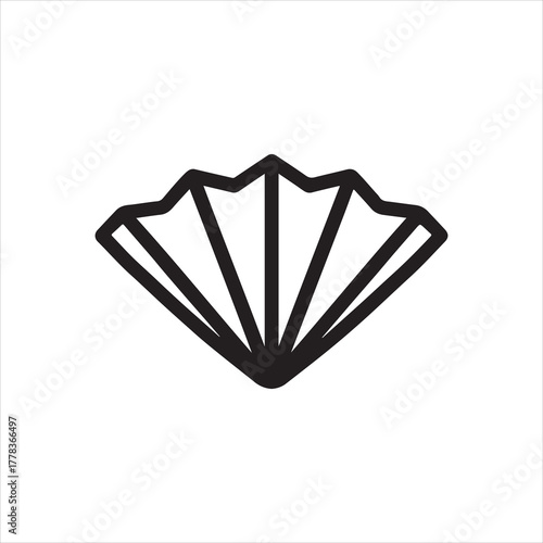 Elegant Hand Fan Icon Vector Illustration for Fashion Culture and Design Projects with a Minimalist Aesthetic Perfect for Digital and Print Use