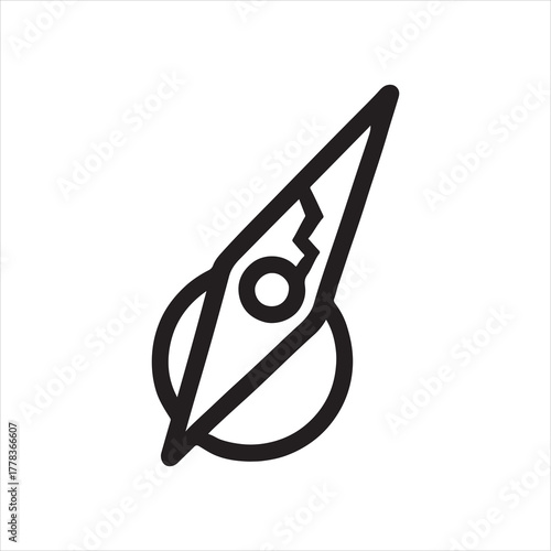 Pliers Minimalist Line Art Icon Symbol for Repair and Construction Services with Precise Grip and Cutting Capabilities in Black and White