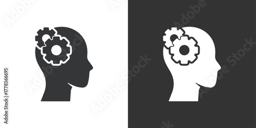 Thinking Process icon. Solid glyph series icon