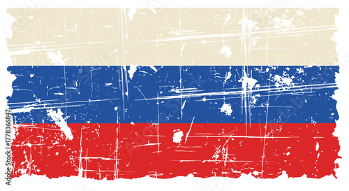 Russia flag grunge vector illustration patriotic russian symbol art editable