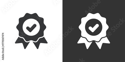 Quality Guarantee icon. Solid glyph series icon