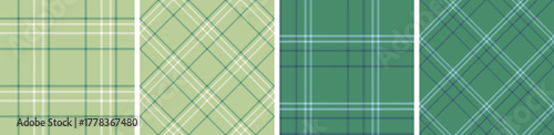 Autumn seamless plaid pattern set. tartan checkered fabric fashion texture background.
