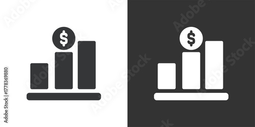 Financial Growth Chart icon. Solid glyph series icon