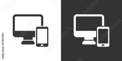 Cross-Device Compatibility icon. Solid glyph series icon