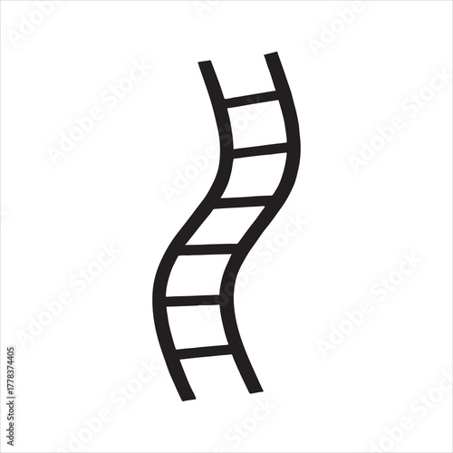 Abstract ladder design with curved shape and minimalist black and white aesthetic suitable for web design and print media