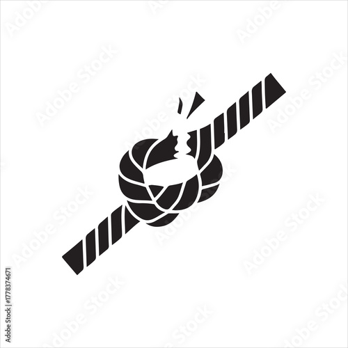 Graphic illustration of a frayed and broken rope representing stress failure or a difficult problem needing resolution and the end of connection