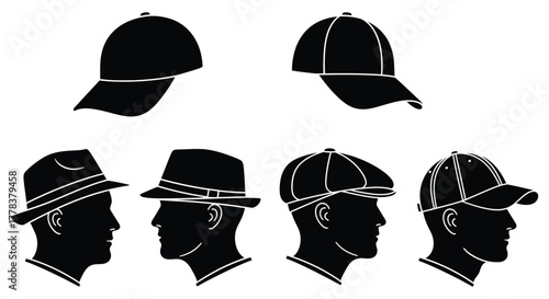 Find your perfect hat style baseball cap fedora newsboy silhouette