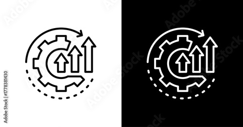 Process Optimization  White Icon Set Design