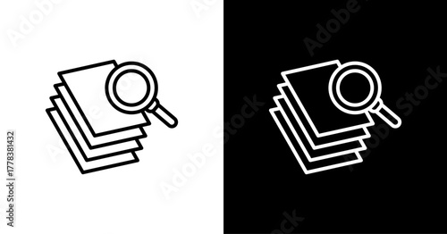 Material Inspection  White Icon Set Design