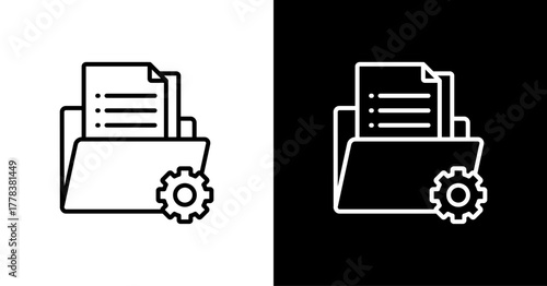 Document Control  White Icon Set Design