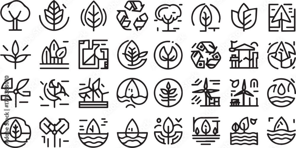 Fototapeta premium Astronomy and Celestial Objects Line Icons Set.