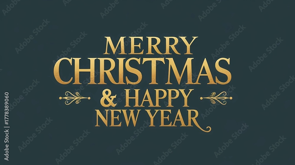 Obraz premium Merry Christmas and Happy New Year Shine in Gold