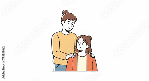 A comforting hand on a sad person's shoulder, representing support and empathy during difficult times