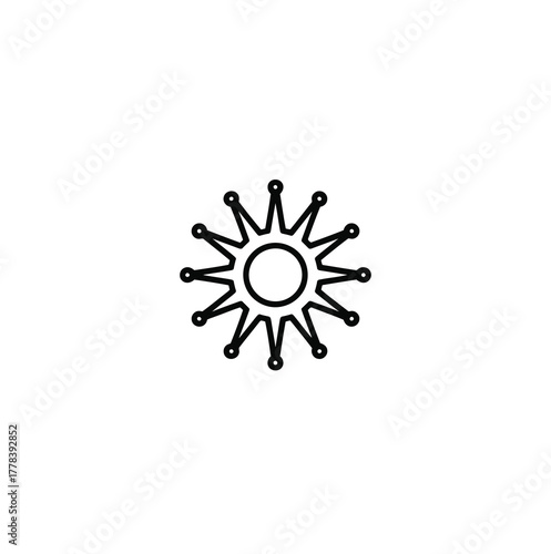 Minimalist Sun Icon Radiating Warmth and Energy A Simple Symbol of Summer Days Radiating Optimism and Happiness Emblematic of Vitality Light and Life Force A Weather Graphic