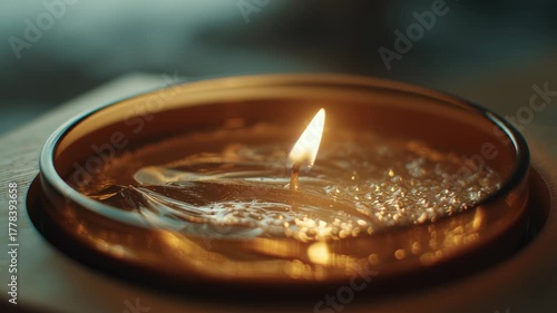 Wallpaper Mural Close-up candle flame inside future minimal domestic ecosystem, modern life holiday integration aesthetic, hanukkah in modern life Torontodigital.ca