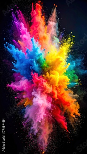 Explosion of Vibrant Colors - A Dynamic Abstract Art Piece.