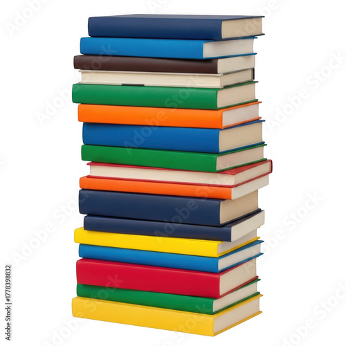 Wallpaper Mural 3d stack of colorful books isolated on transparent background Torontodigital.ca