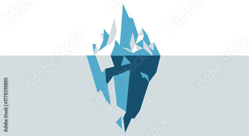 Iceberg Floating - Hidden Depths and Visual Representation.