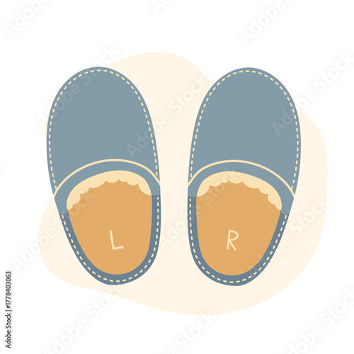 Classic gray slippers with cozy lining, slippers featuring stitched details and warm interior, slippers design symbolizing simple comfort and homely charm, perfect for winter relaxation.