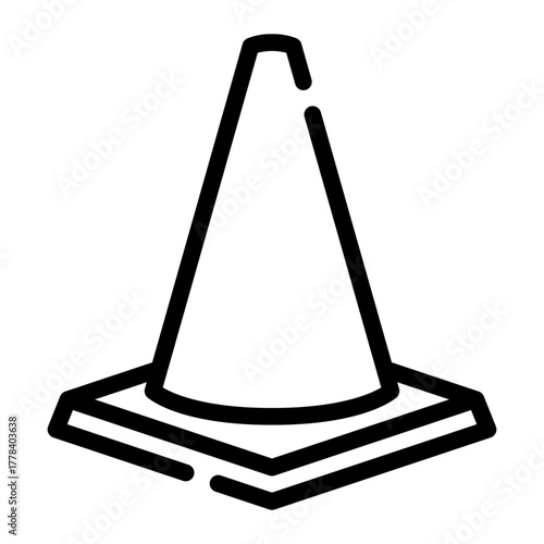 traffic cone line icon
