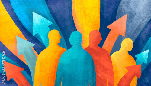 Dynamic growth concept illustrating progress and collaboration