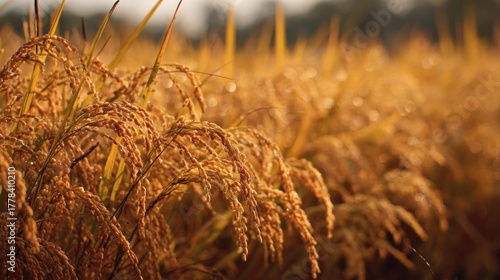Golden Rice Field at Sunrise