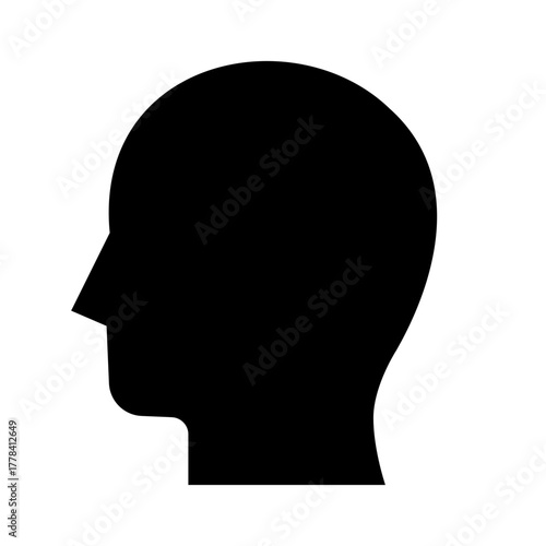 Glyph Icon of human head silhouette without symbol representing normal and balanced state