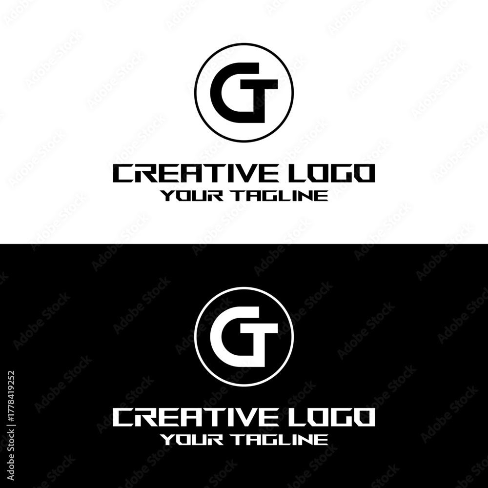 Obraz premium creative letter logo gt design vector