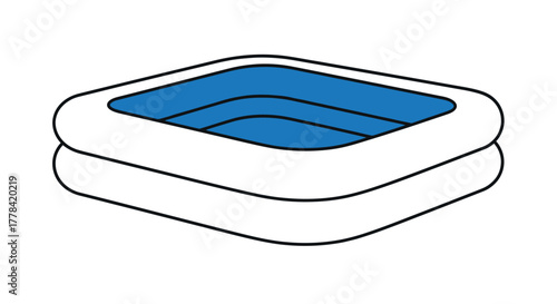 Simple illustration of a white cushion with a blue recessed center panel