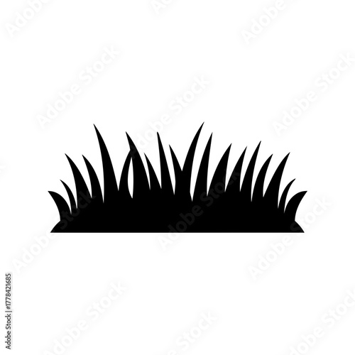 Silhouette of grass blades vector image for decorative design element