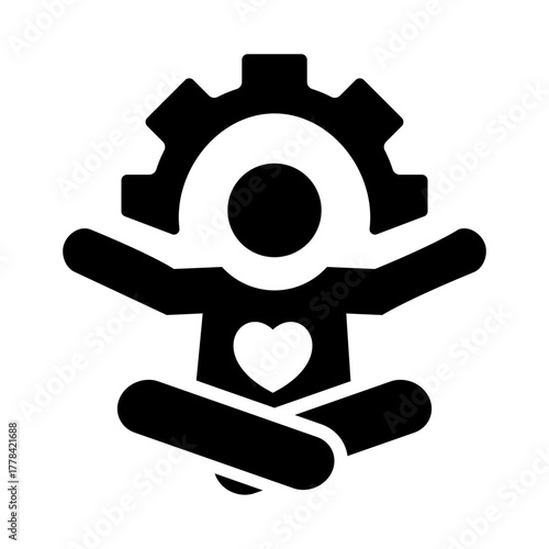 Mental health solid icon. Stress management illustration.