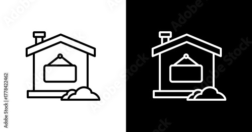 House For Sale  White Icon Set Design
