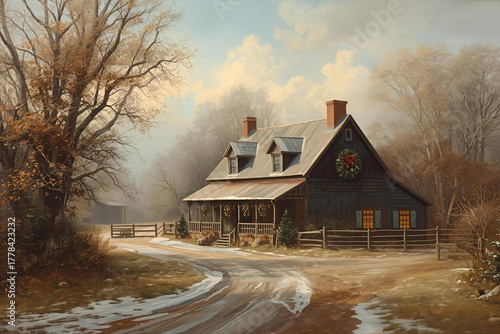 winter landscape with church