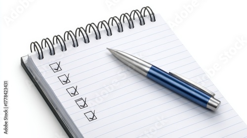 Wallpaper Mural Essential stationery setup pen and notebook with comprehensive checklist for efficient task management and productivity planning. Torontodigital.ca