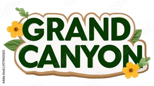 Grand canyon national park iconic emblem design logo for nature and landscape enthusiasts.