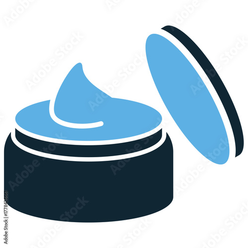 Cream icon vector. Ideal for skin care, cosmetics, and beauty product themes. This graphic symbolizes a topical lotion or ointment for skin treatment.