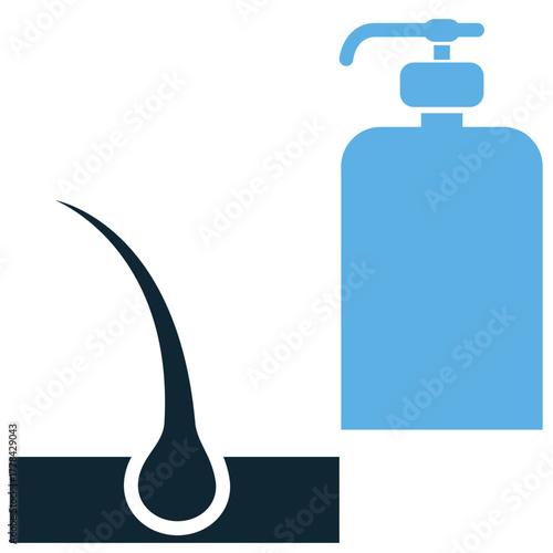 Shampoo icon vector. Ideal for hair care, bath products, and hygiene themes. This graphic symbolizes a liquid cleanser used for washing and personal grooming.