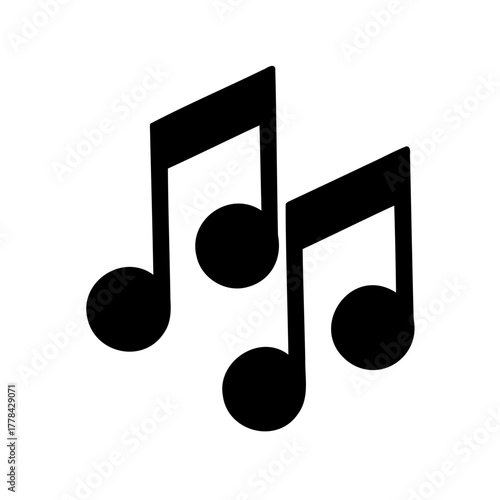 Black music notes on a white background representing musical composition
